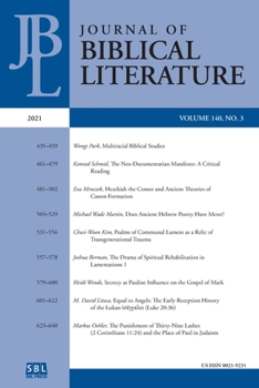 Paperback Journal of Biblical Literature 140.3 (2021) Book