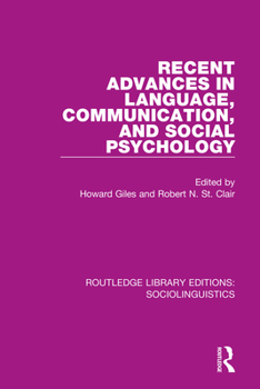 Paperback Recent Advances in Language, Communication, and Social Psychology Book