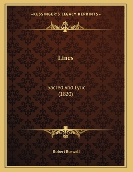 Paperback Lines: Sacred And Lyric (1820) Book