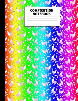 Paperback Composition Notebook: Llamacorn Rainbow Wide Ruled Book