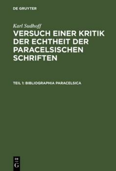 Hardcover Bibliographia Paracelsica [German] Book