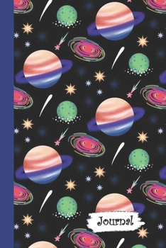 Paperback Journal: Planets and Shooting Stars Diary with Blank Lined Notebook Paper Book