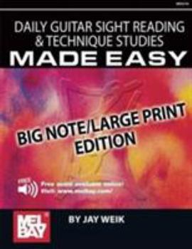 Paperback Daily Guitar Sight Reading & Technique Studies Made Easy: Big Note/Large Print Edition Book