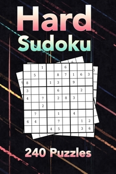 Paperback Hard Sudoku: Abstract Neon Cover 240 Hard Sudoku Puzzles Book