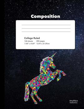 Unicorn Starlight Composition Book College Ruled Writing Paper Notebook