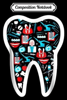 Composition Notebook: Dentist Funny Molar With Dental Icons  Journal/Notebook Blank Lined Ruled 6x9 100 Pages