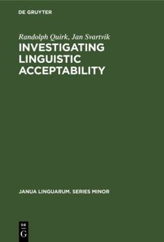 Hardcover Investigating Linguistic Acceptability Book
