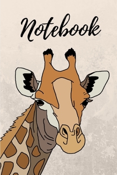Notebook: 6" x 9" Small Giraffe Illustration Themed College Ruled Notebook