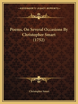 Paperback Poems, On Several Occasions By Christopher Smart (1752) Book