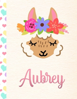 Paperback Aubrey: 2020. Personalized Weekly Llama Planner For Girls. 8.5x11 Week Per Page 2020 Planner/Diary With Pink Name Book