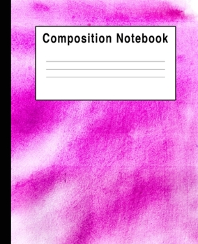 Composition Notebook: Pink Watercolor Splats Abstract