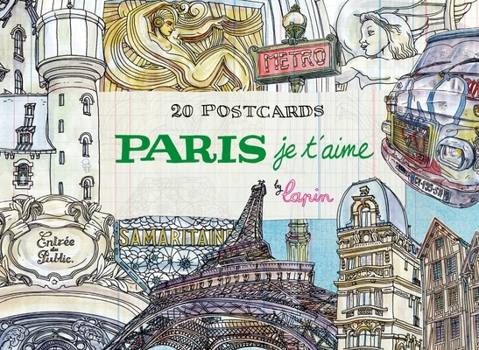 Paperback Paris, Je t'Aime: 20 Postcards Book