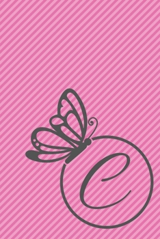 Paperback C: Initial C Monogram Notebook Journal Gift Circular Butterfly design Book