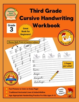 Paperback 3rd Grade Cursive Handwriting Workbook: Cursive Handwriting Workbook for Kids Beginners Cursive Writing Practice Book