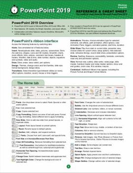 Pamphlet PowerPoint 2019 Reference and Cheat Sheet: The unofficial cheat sheet reference for Microsoft PowerPoint 2019 Book
