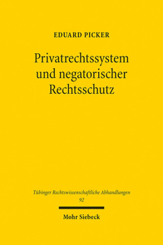Hardcover Privatrechtssystem Und Negatorischer Rechtsschutz [German] Book