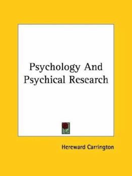 Paperback Psychology And Psychical Research Book