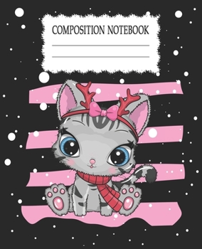 Paperback Composition Notebook: Adorable Cat Themed Wide Ruled Composition Notebook For All Cat Lovers Book