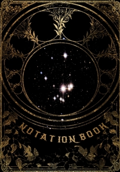 Notation Book: Celestial Gold Cover 160 Pages/7" x 10" Perfect Lined Notebook Diary Journal, planner Simple and elegant.