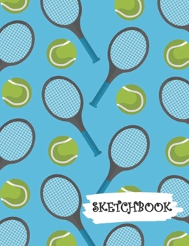 Sketchbook: Tennis Ball & Racket Sport Fun Framed Drawing Paper Notebook