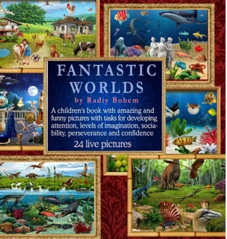 Hardcover Fantasy worlds. Funny pictures with tasks for development. Book