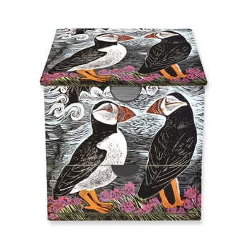 Angela Harding: Fair Isle Puffins Memo Block in Box with Drawer