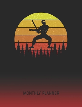 Monthly Planner: Ninja | 2 Year Planning for Jan 2020 to Dec 2021 | Retro Vintage Sunset Cover | January 20 - December 21 | Planning Organizer Writing ... | Plan Days, Set Goals & Get Stuff Done
