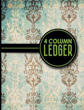 4 Column Ledger: Accounting Bookkeeping Notebook, Accounting Record Keeping Books, Ledger Paper Pad, Hydrangea Flower Cover, 8.5" x 11", 100 pages (Volume 84)