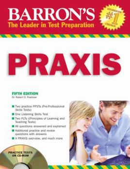 Paperback Barron's Praxis: PPST/PLT [With CDROM] Book