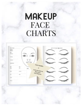 Paperback Makeup Face Charts: Makeup Artist Drawing Coloring Face Charts Large Notebook Book