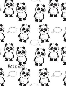 Paperback Notebook: 8.5 X 11, College-Ruled, 120 Pages, Panda Wallpaper Book