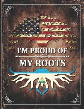 Im Proud of My Roots: Vintage Nicaragua and American Flag Personalized Gift for Coworker Friend  Lightly Lined Pages Daily Journal Diary Notepad