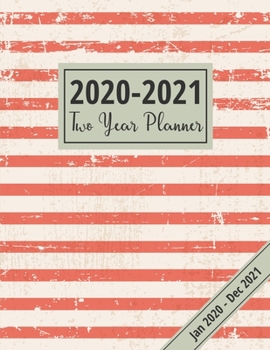2020-2021 Two Year Planner: Grunge Stripes Design: 24 Month Schedule Oragnizer With Notes Pages, 2020-2021 Diary