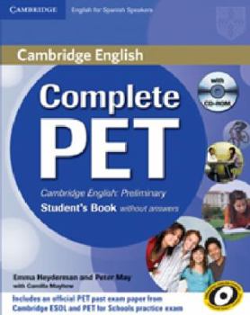 Paperback Complete Pet for Spanish Speakers Student's Book Without Answers [With CDROM] Book