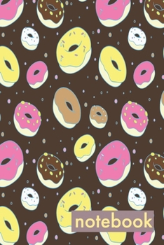 Notebook: Chocolate Donut Notebook For Girls and Kids with Pink and Blue Icing and Sprinkles