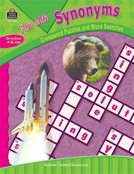 Paperback Fun with Synonyms - Crossword Puzzles and Word Searches Book