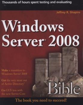 Paperback Windows Server 2008 Bible Book