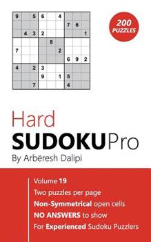 Paperback Sudoku: Hard Sudoku Pro Book for Experienced Puzzlers (200 puzzles), Vol. 19 Book