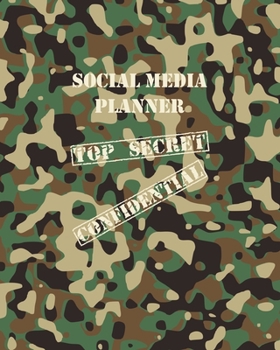 Social Media Planner: Camo Social Media Posting Schedule Content Planner/Organizer