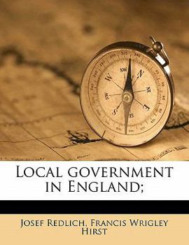 Paperback Local Government in England; Book