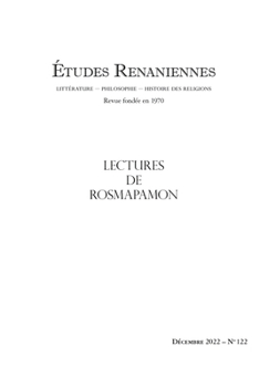 Paperback Etudes Renaniennes: Lectures de Rosmapamon [French] Book