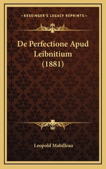 Hardcover De Perfectione Apud Leibnitium (1881) [Latin] Book