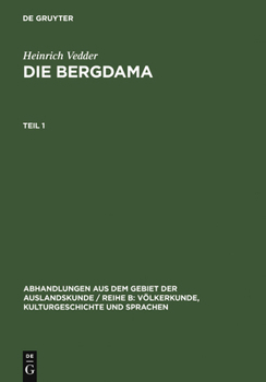 Hardcover Heinrich Vedder: Die Bergdama. Teil 1 [German] Book