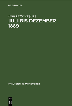 Hardcover Juli Bis Dezember 1889 [German] Book