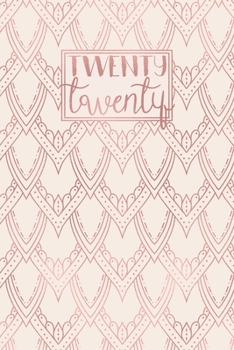 Paperback 2020: A5 Diary Week on 2 Pages to View WO2P Journal - Horizontal Weekly Planner - Rose Gold Decorative Feathers Pattern Book