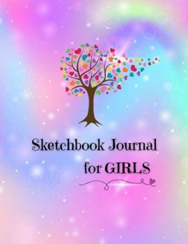 Paperback Sketchbook Journal for Girls [Large Print] Book