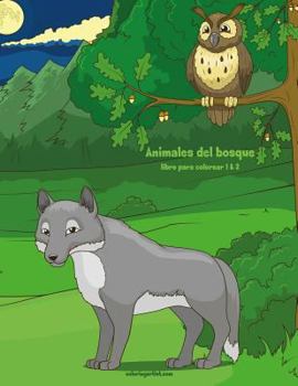 Paperback Animales del bosque libro para colorear 1 & 2 [Spanish] Book