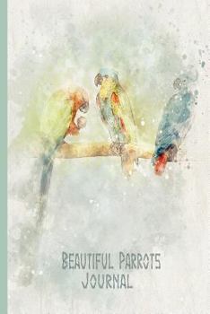 Beautiful Parrots Journal: Watercolor Sketch Paint Parrots in Japanese Style: Notebook for School Office home Student Teacher Use Wide Ruled • 120 Pages • 6"x9" in.