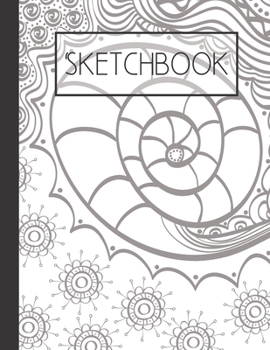 Paperback Sketchbook: Zentangle Shell 200 Page Sketchbook: Artist Edition (8.5x11) Book