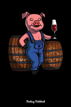 Paperback Fantasy Notebook: Pig Wine Party Notebook Book